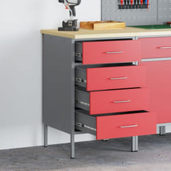 Armadio da Lavoro Rosso 50x55x85 cm Acciaio Vidaxl