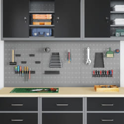 Vidaxl - Pegboard - 3 Pezzi con 15 Accessori, Grigio, 50x60 cm, Acciaio
