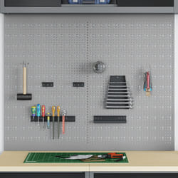 vidaXL Pannelli per Attrezzi 2 Pezzi con 8 Accessori, Grigio, 50x80 cm Acciaio