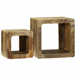 vidaXL Unità TV 2 pcs Marrone Legno massello di mango ruvido