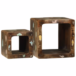 vidaXL Unità TV 2 pcs Multicolore legno massello di riciclo - Vista aggiuntiva 2