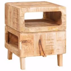 vidaXL Tavoli da Fine Marrone 40 x 40 x 49 cm legno massello di mango - Vista aggiuntiva 2