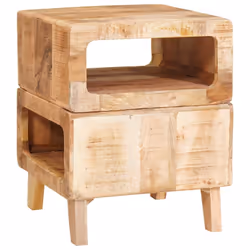 vidaXL Tavoli da Fine Marrone 40 x 40 x 49 cm legno massello di mango - Vista aggiuntiva 3