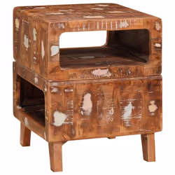vidaXL Tavoli da Fine Multicolore legno massello di riciclo - Vista aggiuntiva 2