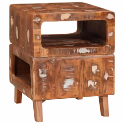 vidaXL Tavoli da Fine Multicolore legno massello di riciclo - Vista aggiuntiva 3