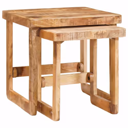 vidaXL Tavoli da Fine Marrone legno massello di mango - Vista aggiuntiva 2