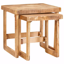 vidaXL Tavoli da Fine Marrone legno massello di mango - Vista aggiuntiva 3
