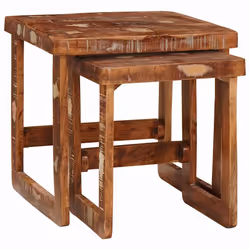 vidaXL Tavoli da Fine Multicolore legno massello di riciclo - Vista aggiuntiva 3