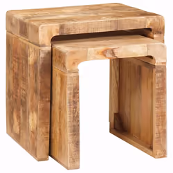 vidaXL Tavoli da Fine Marrone legno massello di mango - Vista aggiuntiva 2