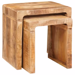 vidaXL Tavoli da Fine Marrone legno massello di mango - Vista aggiuntiva 3