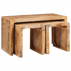 vidaXL Tavoli da annidamento legno massello di mango