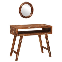 vidaXL Tavolo da Trucco con specchio Marrone Legno di recupero solido