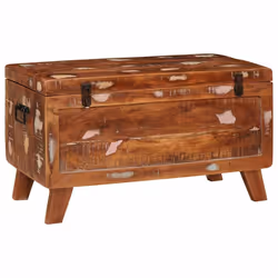 vidaXL Scatola di Stoccaggio 70 x 35 x 40 cm legno massello di riciclo - Vista aggiuntiva 2