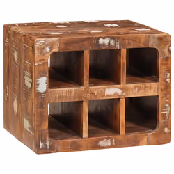 vidaXL Portabottiglie Marrone 44 x 30 x 35 cm Legno di recupero solido - Vista aggiuntiva 2
