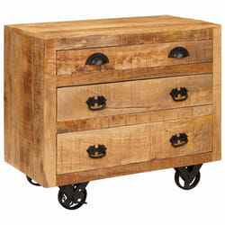 vidaXL Mobile laterale Marrone 70 x 38 x 63 cm legno massello di mango