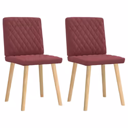 vidaXL Sedie da Pranzo 2 pz Rosso Vino in Tessuto - Vista aggiuntiva 2