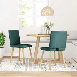 vidaXL Sedie da Pranzo 2 pz Verde Scuro in Tessuto