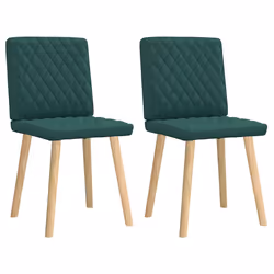 vidaXL Sedie da Pranzo 2 pz Verde Scuro in Tessuto - Vista aggiuntiva 2