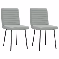 vidaXL Sedie da Pranzo 2 pz Grigio Chiaro in Velluto - Vista aggiuntiva 2