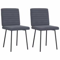 vidaXL Sedie da Pranzo 2 pz Grigio Scuro in Velluto - Vista aggiuntiva 2