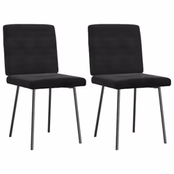vidaXL Sedie da Pranzo 2 pz Nere in Velluto - Vista aggiuntiva 2