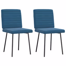 vidaXL Sedie da Pranzo 2 pz Blu in Velluto - Vista aggiuntiva 2
