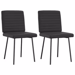 vidaXL Sedie da Pranzo 2 pz Nere in Similpelle - Vista aggiuntiva 2