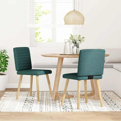 vidaXL Sedie da Pranzo 2 pz Verde Scuro in Tessuto