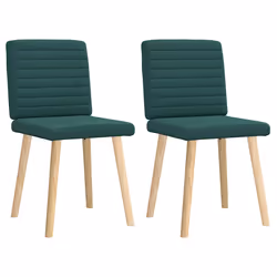 vidaXL Sedie da Pranzo 2 pz Verde Scuro in Tessuto - Vista aggiuntiva 2