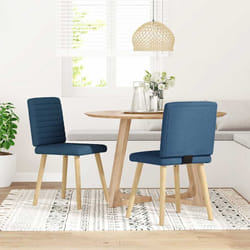 vidaXL Sedie da Pranzo 2 pz Blu in Tessuto
