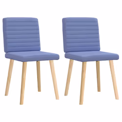 vidaXL Sedie da Pranzo 2 pz Blu Jeans in Tessuto - Vista aggiuntiva 2