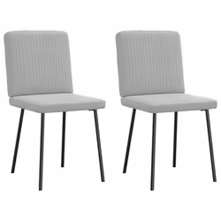 vidaXL Sedie da Pranzo 2 pz Grigio Chiaro in Velluto - Vista aggiuntiva 2