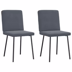 vidaXL Sedie da Pranzo 2 pz Grigio Scuro in Velluto - Vista aggiuntiva 2