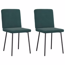 vidaXL Sedie da Pranzo 2 pz Verde Scuro in Velluto - Vista aggiuntiva 2