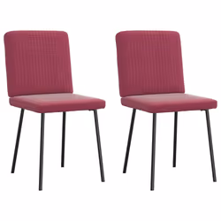 vidaXL Sedie da Pranzo 2 pz Rosso Vino in Velluto - Vista aggiuntiva 2