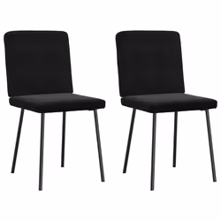 vidaXL Sedie da Pranzo 2 pz Nere in Velluto - Vista aggiuntiva 2