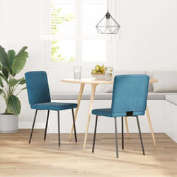 vidaXL Sedie da Pranzo 2 pz Blu in Velluto