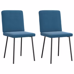 vidaXL Sedie da Pranzo 2 pz Blu in Velluto - Vista aggiuntiva 2