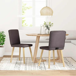 vidaXL Sedie da Pranzo 2 pz Marrone Scuro in Tessuto