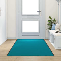 vidaXL Tappetino Altro Ciano e Nero 120 x 300 cm Poliammide e PVC
