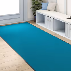 vidaXL Tappetino Altro Ciano e Nero 120 x 300 cm Poliammide e PVC - Vista aggiuntiva 3