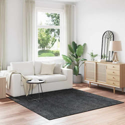 vidaXL Tappeto Shaggy Antiscivolo Grigio scuro 200 x 200 cm PP