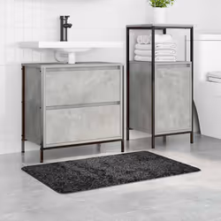 vidaXL Tappetino da bagno antiscivolo Grigio scuro 60 x 90 cm PP - Vista aggiuntiva 3