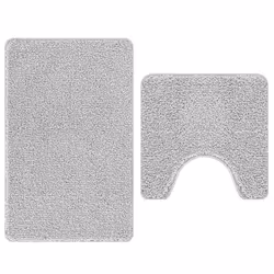 vidaXL Set di tappetini antiscivolo per il bagno 2 pcs Grigio PP - Vista aggiuntiva 2