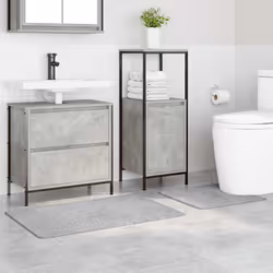 vidaXL Set di tappetini antiscivolo per il bagno 2 pcs Grigio PP - Vista aggiuntiva 3