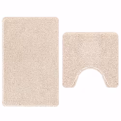 vidaXL Set di tappetini antiscivolo per il bagno 2 pcs Crema PP - Vista aggiuntiva 2