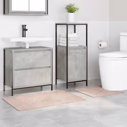 vidaXL Set di tappetini antiscivolo per il bagno 2 pcs Crema PP - Vista aggiuntiva 3