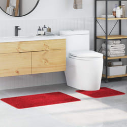 vidaXL Set di tappetini antiscivolo per il bagno 2 pcs Rosso PP