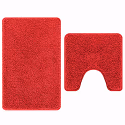 vidaXL Set di tappetini antiscivolo per il bagno 2 pcs Rosso PP - Vista aggiuntiva 2