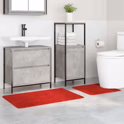 vidaXL Set di tappetini antiscivolo per il bagno 2 pcs Rosso PP - Vista aggiuntiva 3